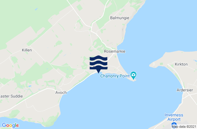Mappa delle maree di Fortrose, United Kingdom