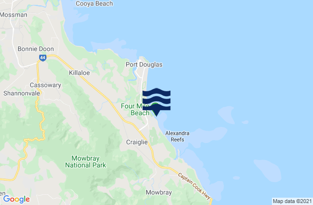 Mappa delle maree di Four Mile Beach, Australia
