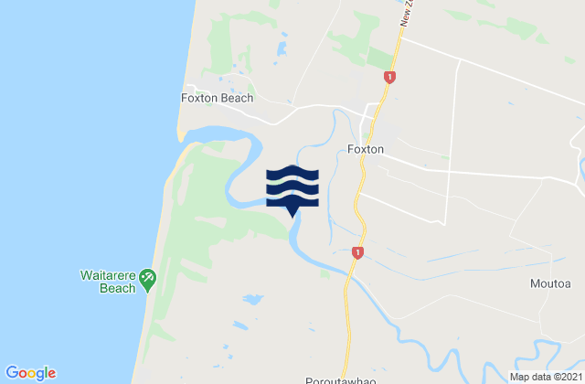 Mappa delle maree di Foxton, New Zealand