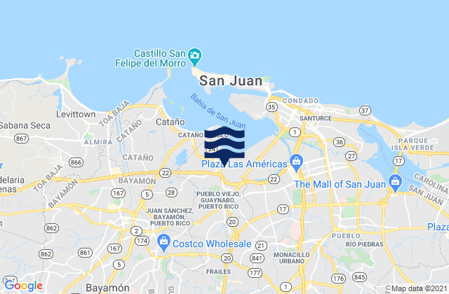 Mappa delle maree di Frailes Barrio, Puerto Rico