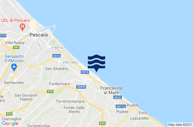 Mappa delle maree di Francavilla al Mare, Italy