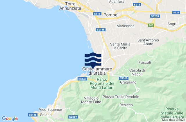 Mappa delle maree di Franche, Italy