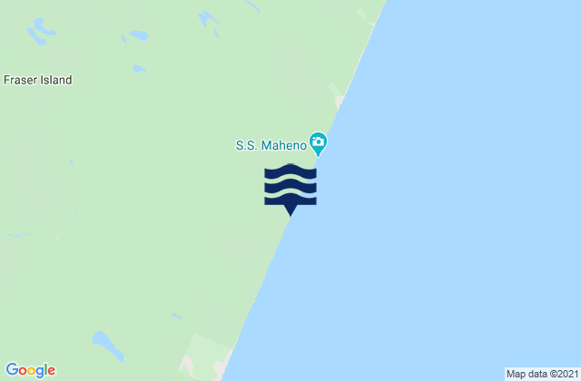 Mappa delle maree di Fraser Island - Maheno Wreck, Australia