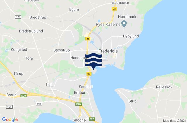 Mappa delle maree di Fredericia Kommune, Denmark