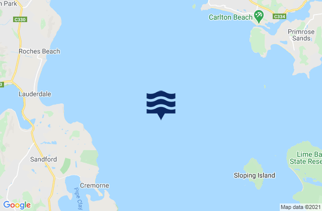 Mappa delle maree di Frederick Henry Bay, Australia
