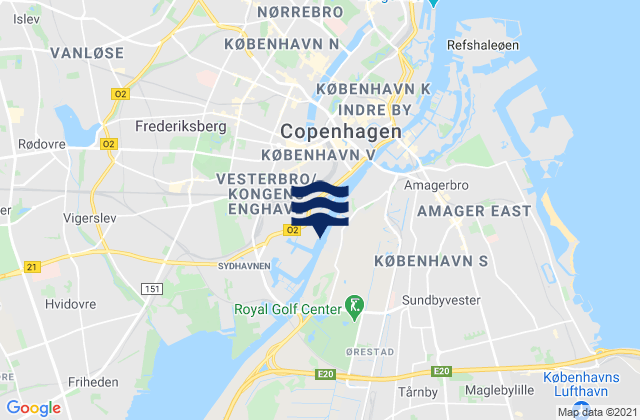 Mappa delle maree di Frederiksberg, Denmark