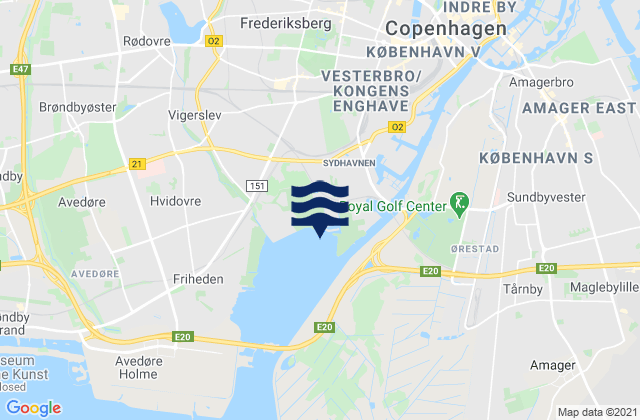 Mappa delle maree di Frederiksberg Kommune, Denmark