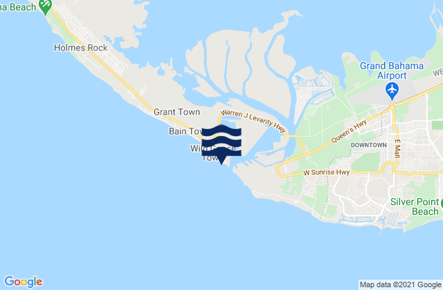 Mappa delle maree di Freeport Harbour, Bahamas