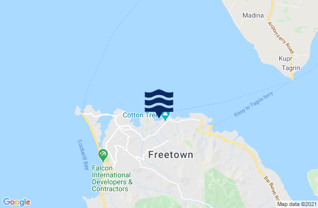 Mappa delle maree di Freetown, Sierra Leone