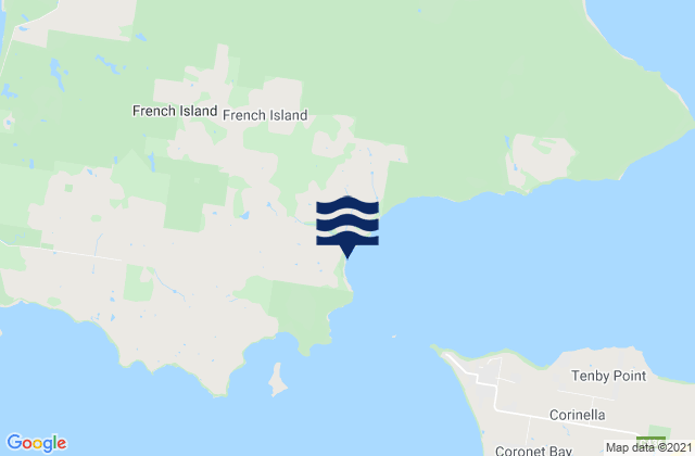 Mappa delle maree di French Island, Australia