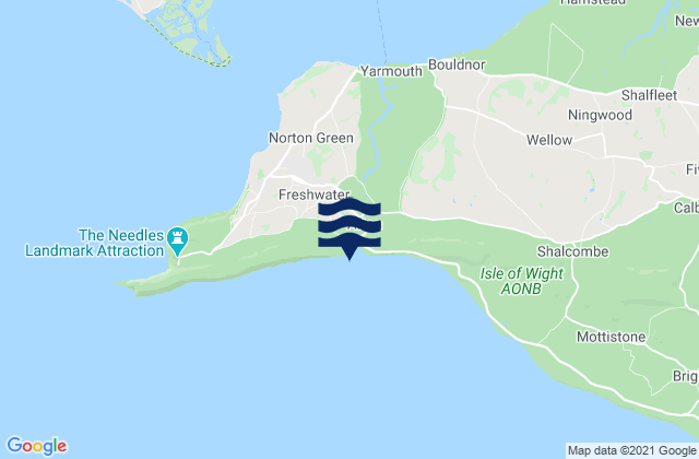 Mappa delle maree di Freshwater Bay, United Kingdom