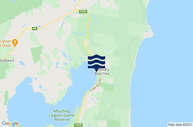 Mappa delle maree di Friendly Beaches, Australia