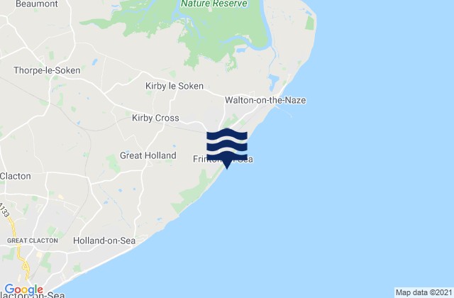 Mappa delle maree di Frinton-on-Sea Beach, United Kingdom