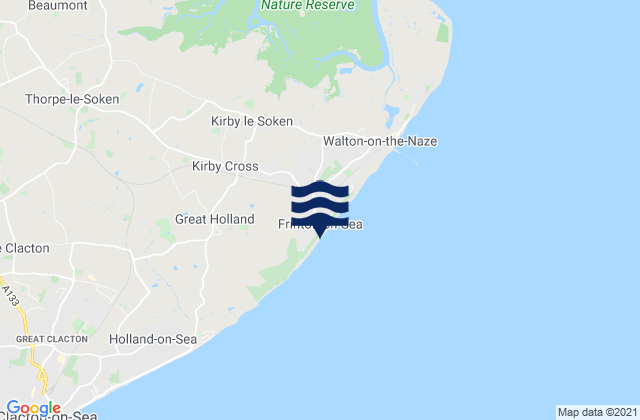 Mappa delle maree di Frinton-on-Sea, United Kingdom