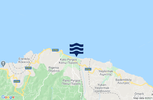 Mappa delle maree di Fródisia, Cyprus
