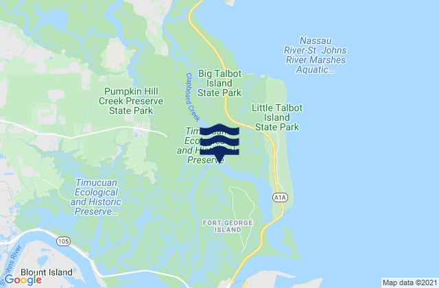 Mappa delle maree di Ft. George River, United States