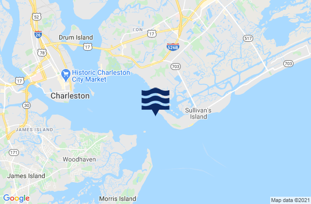 Mappa delle maree di Ft. Sumter 0.6 n.mi. NW of, United States