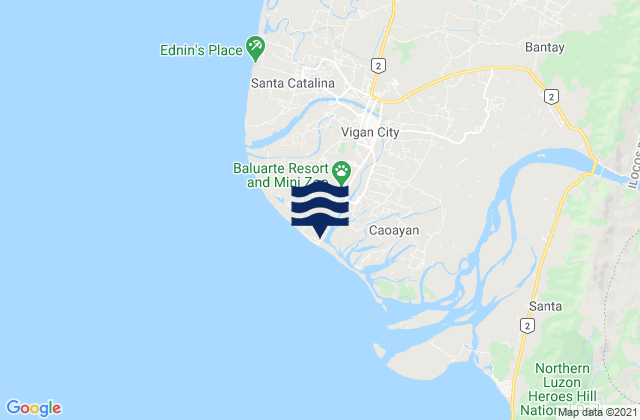 Mappa delle maree di Fuerte, Philippines