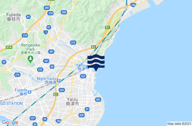 Mappa delle maree di Fujieda Shi, Japan