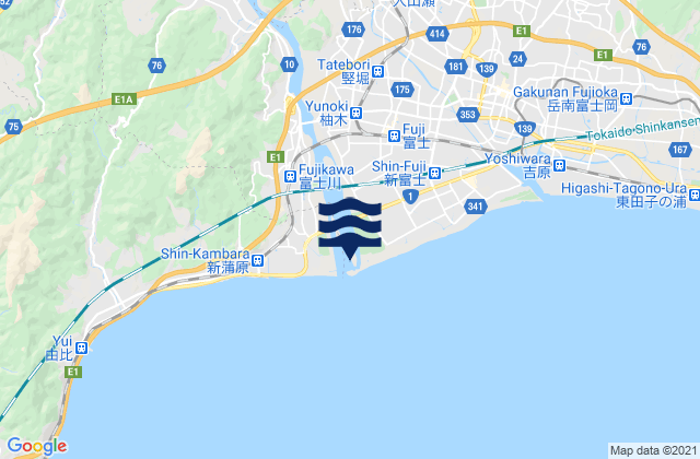 Mappa delle maree di Fujinomiya, Japan