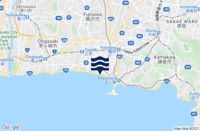 Mappa delle maree di Fujisawa, Japan