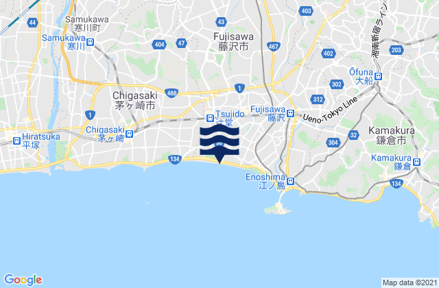 Mappa delle maree di Fujisawa Shi, Japan