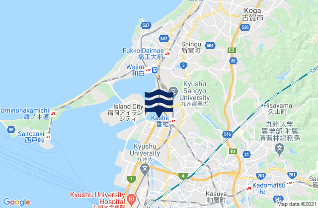 Mappa delle maree di Fukuoka Prefecture, Japan
