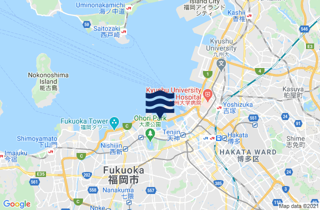 Mappa delle maree di Fukuoka Wan, Japan