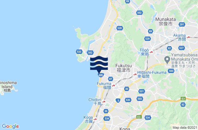 Mappa delle maree di Fukutsu Shi, Japan