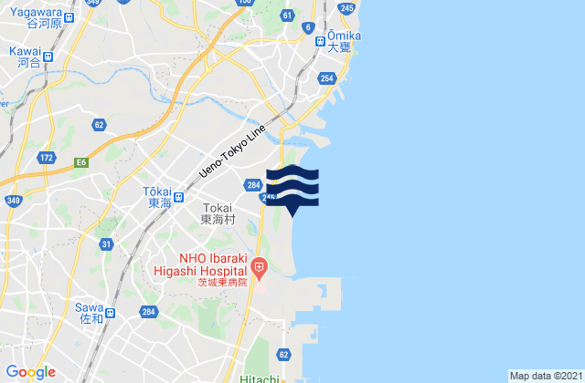 Mappa delle maree di Funaishikawa, Japan