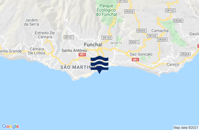 Mappa delle maree di Funchal, Portugal