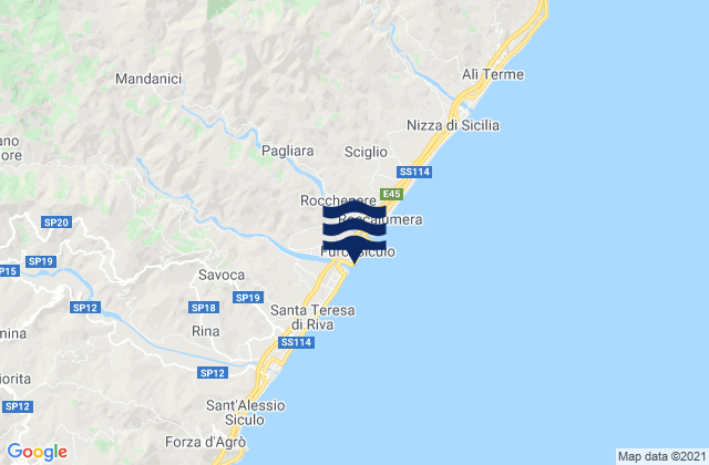 Mappa delle maree di Furci Siculo, Italy