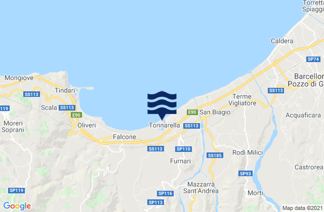 Mappa delle maree di Furnari, Italy