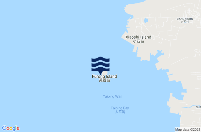 Mappa delle maree di Furong Dao, China