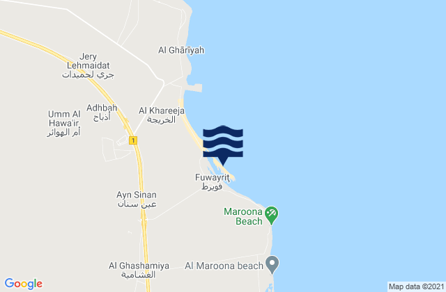 Mappa delle maree di Fuwayriţ, Qatar