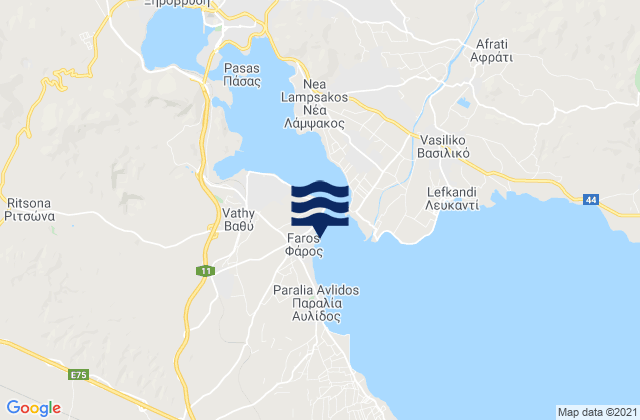 Mappa delle maree di Fáros, Greece