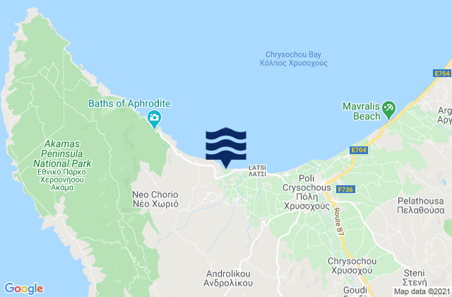 Mappa delle maree di Fásli, Cyprus
