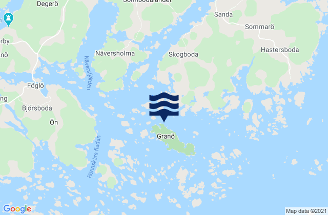 Mappa delle maree di Föglö, Aland Islands