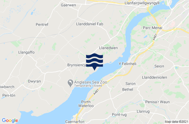 Mappa delle maree di Gaerwen, United Kingdom