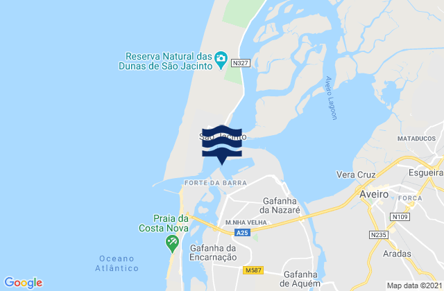 Mappa delle maree di Gafanha da Nazaré, Portugal