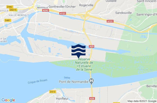 Mappa delle maree di Gainneville, France
