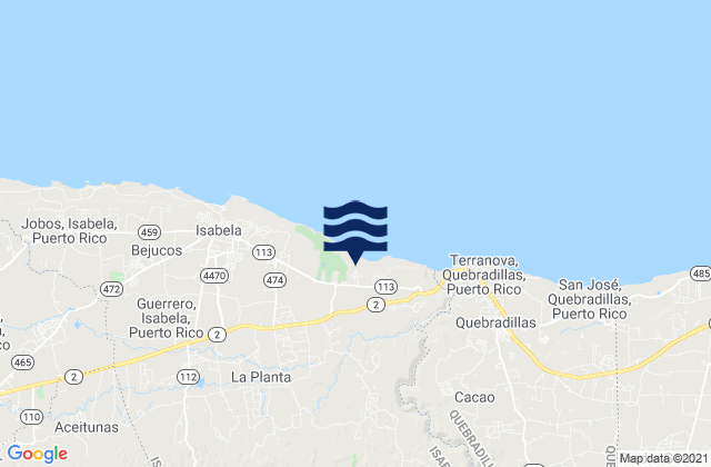 Mappa delle maree di Galateo Bajo Barrio, Puerto Rico