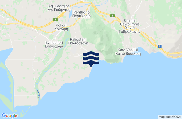 Mappa delle maree di Galatás, Greece