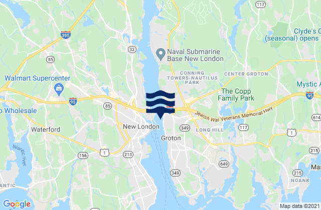 Mappa delle maree di Gales Ferry, United States
