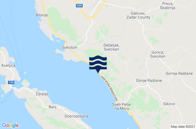 Mappa delle maree di Galovac, Croatia