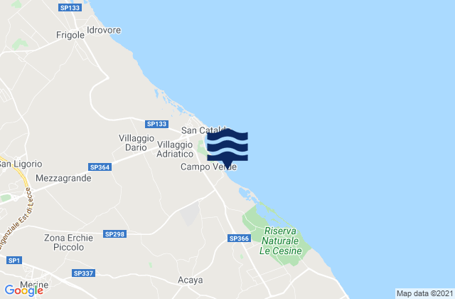 Mappa delle maree di Galugnano, Italy