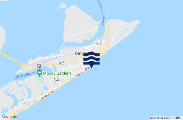 Mappa delle maree di Galveston Pleasure Pier, United States