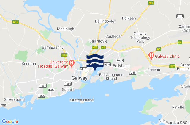 Mappa delle maree di Galway City, Ireland