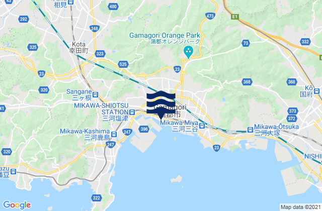 Mappa delle maree di Gamagōri-shi, Japan