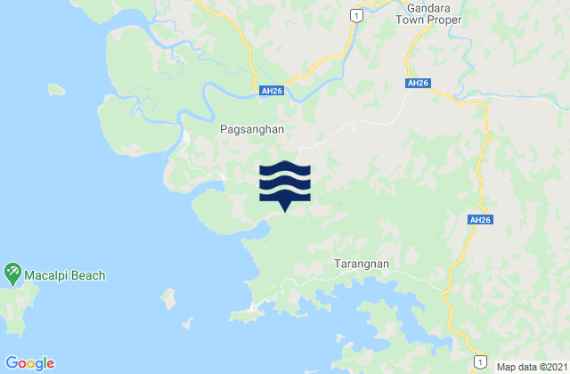 Mappa delle maree di Gandara, Philippines